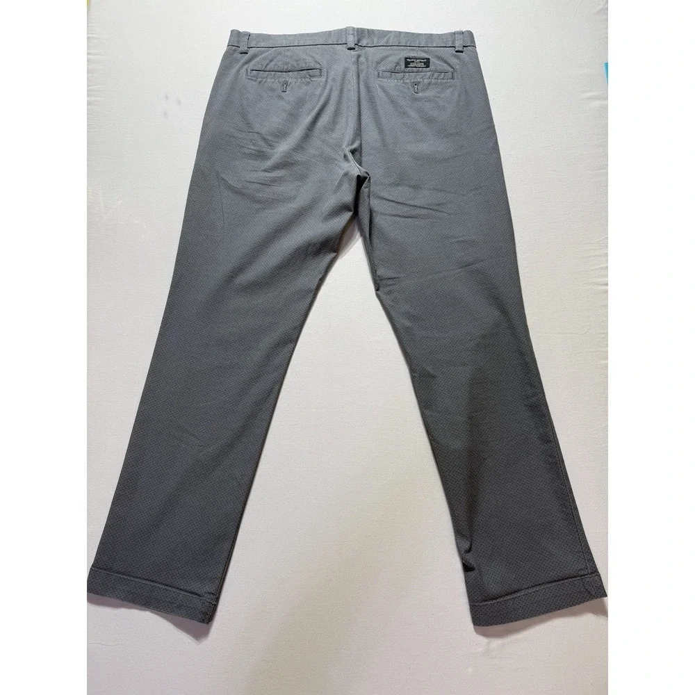 Banana Republic Men's Skinny Fit Stretch Chino Pants Gray 34W Flat Front